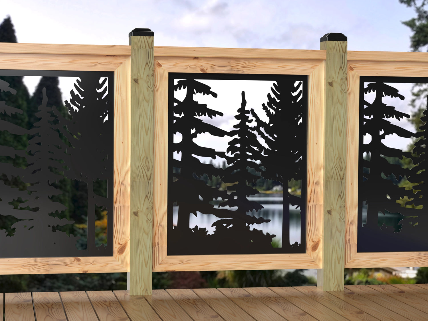 24"x30" - Forest Landscape Fence/Gate Panel Insert - Variation 2 - Madison Iron and Wood