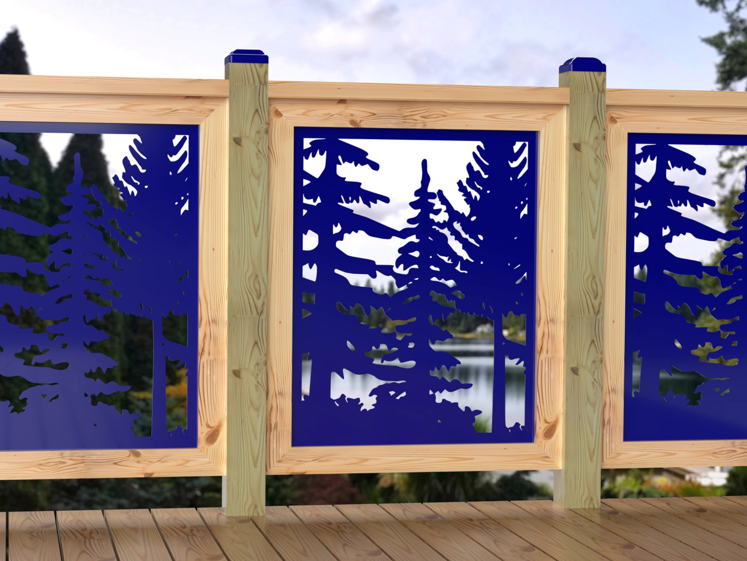 24"x30" - Forest Landscape Fence/Gate Panel Insert - Variation 2 - Madison Iron and Wood