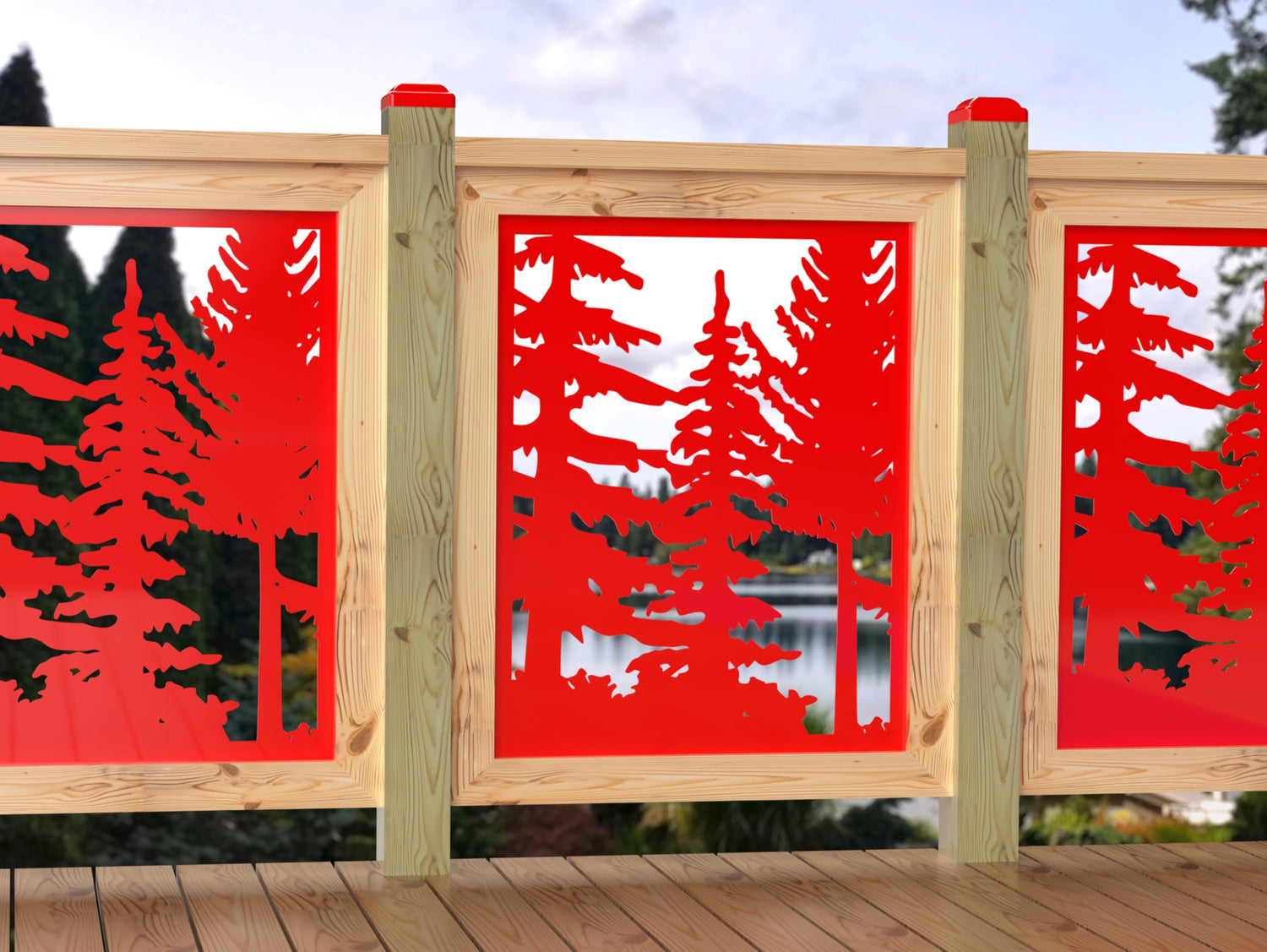 24"x30" - Forest Landscape Fence/Gate Panel Insert - Variation 2 - Madison Iron and Wood