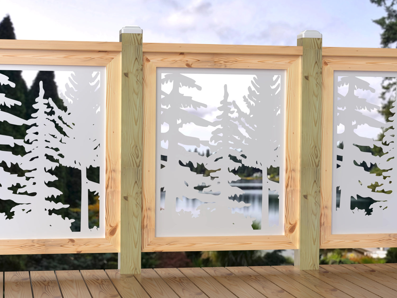 24"x30" - Forest Landscape Fence/Gate Panel Insert - Variation 2 - Madison Iron and Wood