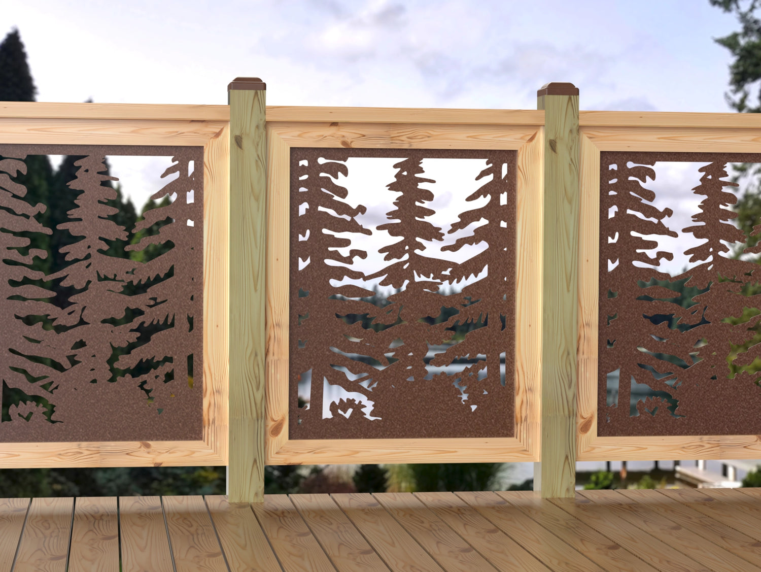 24"x30" - Forest Landscape Fence/Gate Panel Insert - Variation 3 - Madison Iron and Wood