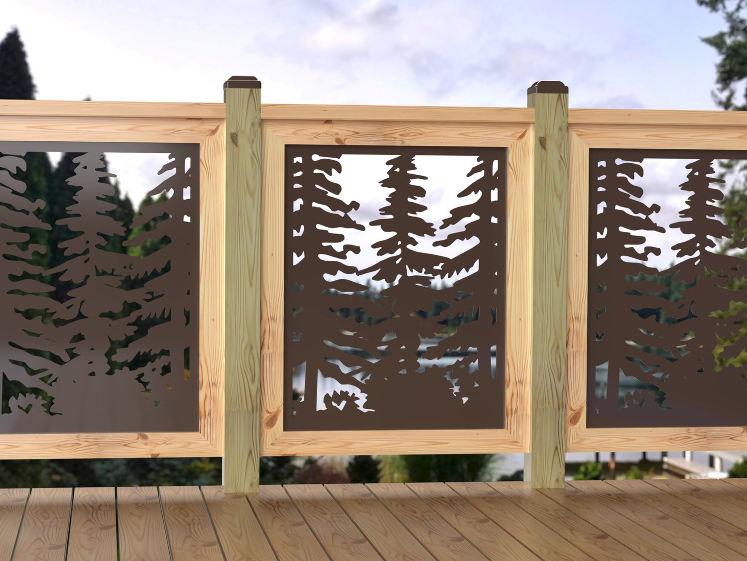 24"x30" - Forest Landscape Fence/Gate Panel Insert - Variation 3 - Madison Iron and Wood