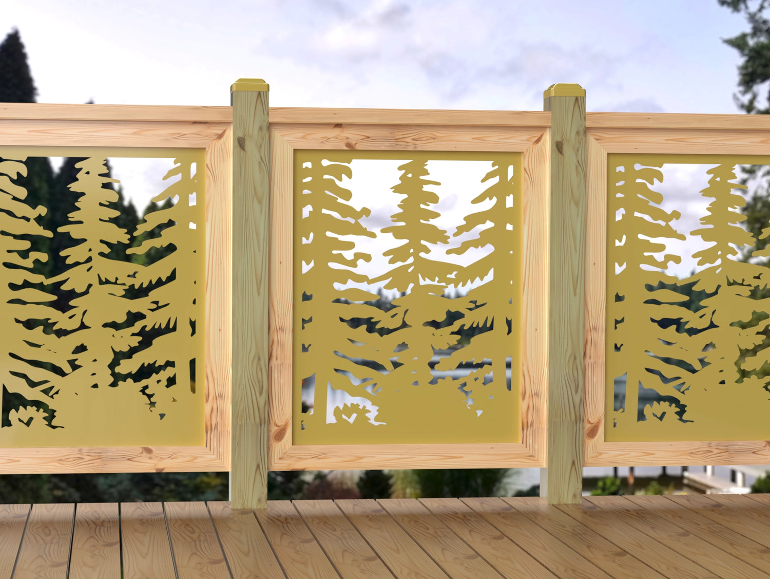 24"x30" - Forest Landscape Fence/Gate Panel Insert - Variation 3 - Madison Iron and Wood