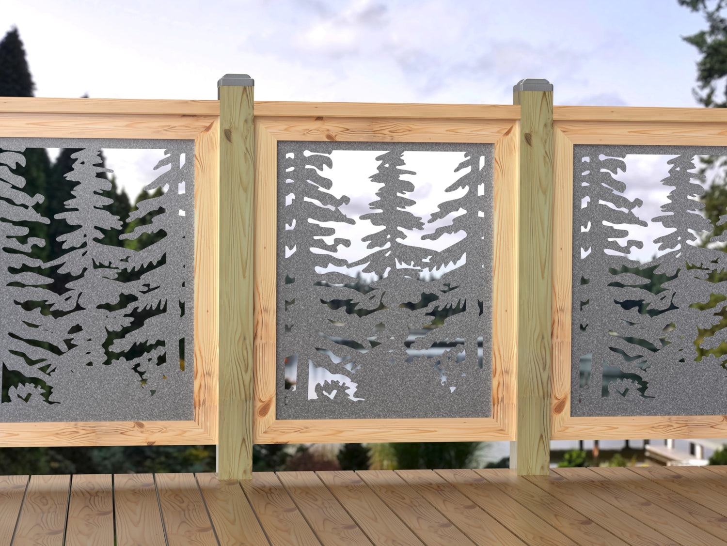 24"x30" - Forest Landscape Fence/Gate Panel Insert - Variation 3 - Madison Iron and Wood