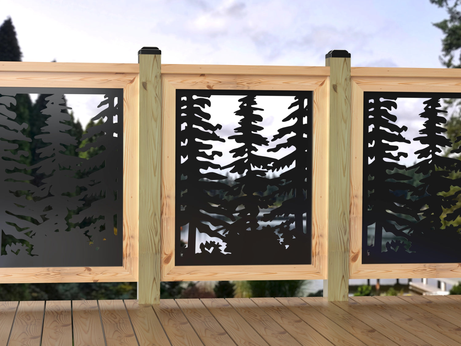 24"x30" - Forest Landscape Fence/Gate Panel Insert - Variation 3 - Madison Iron and Wood