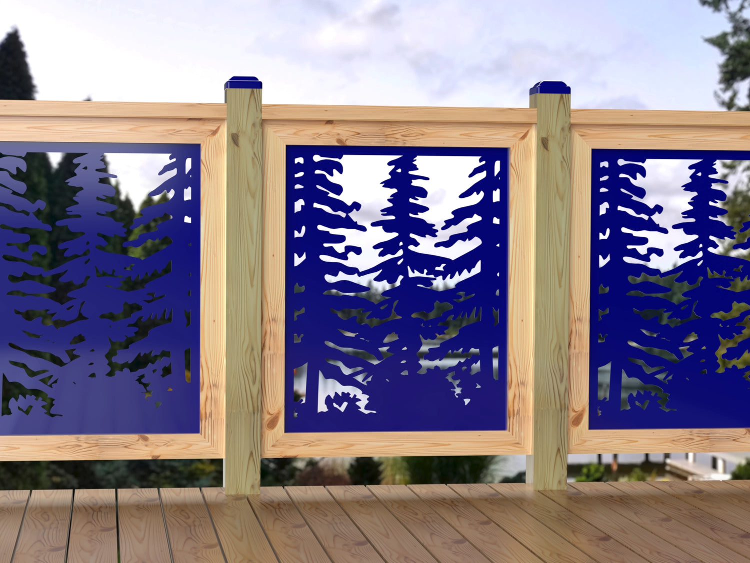 24"x30" - Forest Landscape Fence/Gate Panel Insert - Variation 3 - Madison Iron and Wood