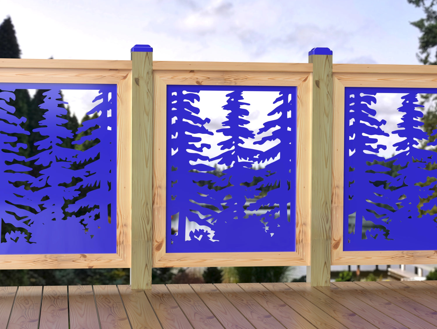 24"x30" - Forest Landscape Fence/Gate Panel Insert - Variation 3 - Madison Iron and Wood