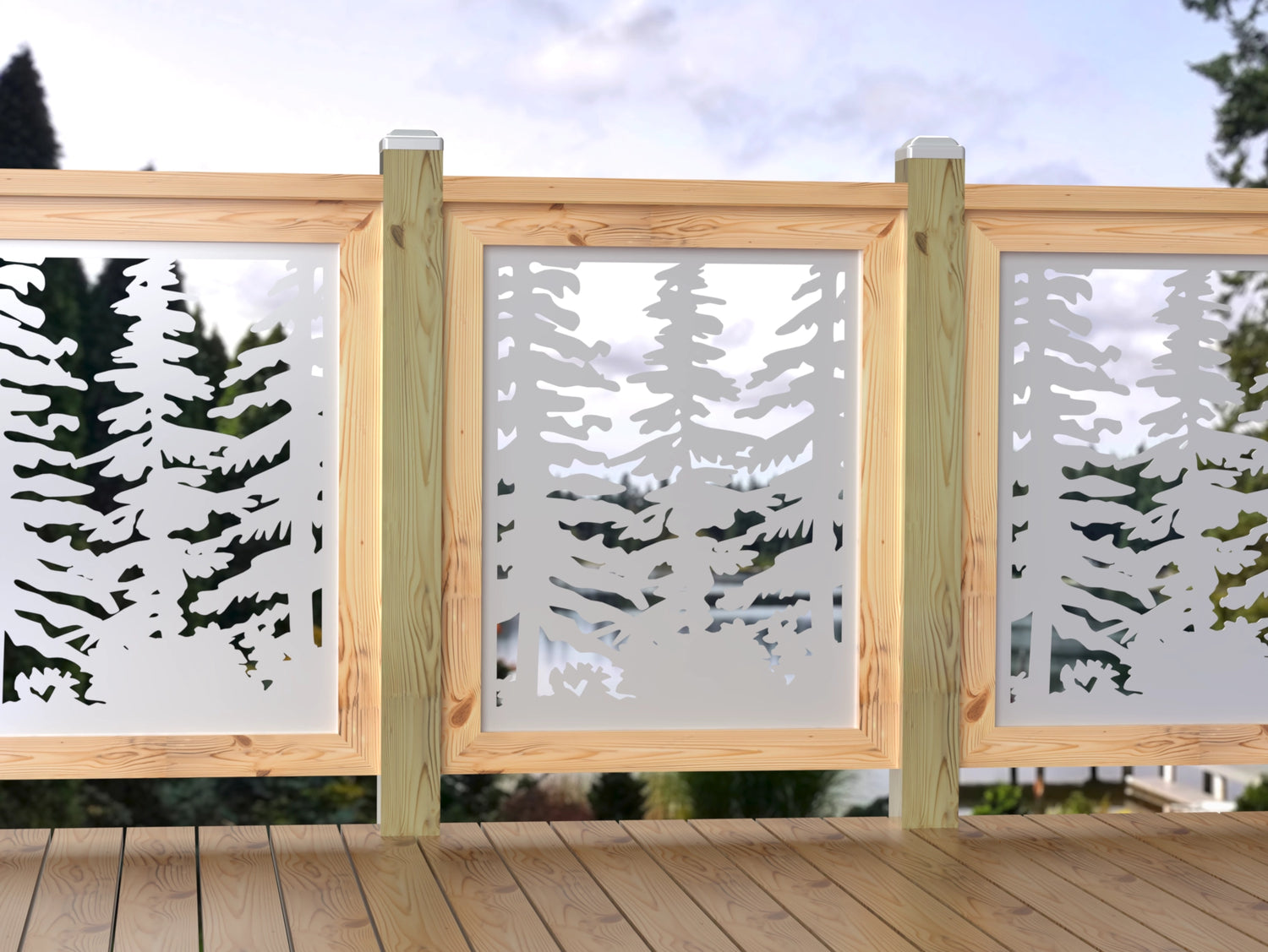 24"x30" - Forest Landscape Fence/Gate Panel Insert - Variation 3 - Madison Iron and Wood