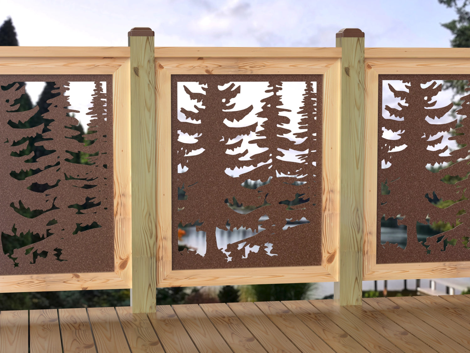 24"x30" - Forest Landscape Fence/Gate Panel Insert - Variation 4 - Madison Iron and Wood