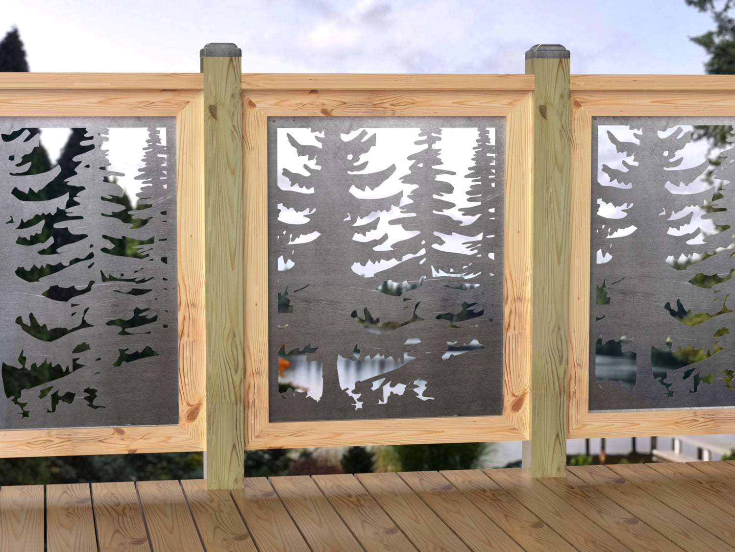 24"x30" - Forest Landscape Fence/Gate Panel Insert - Variation 4 - Madison Iron and Wood