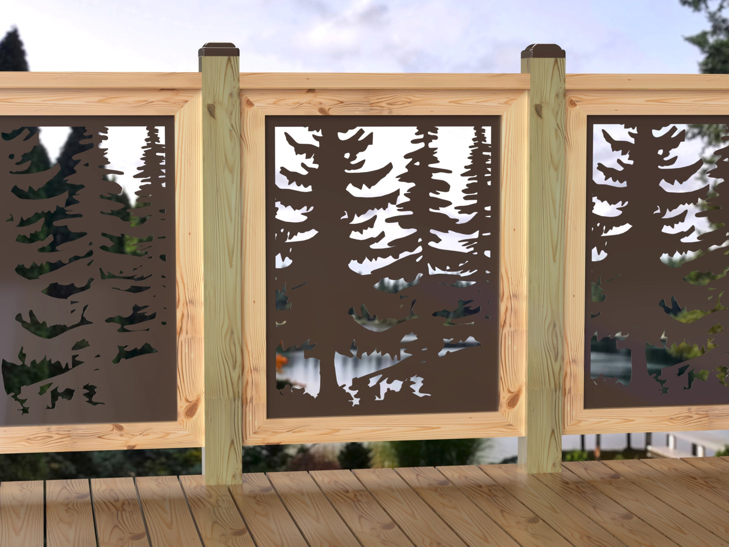 24"x30" - Forest Landscape Fence/Gate Panel Insert - Variation 4 - Madison Iron and Wood