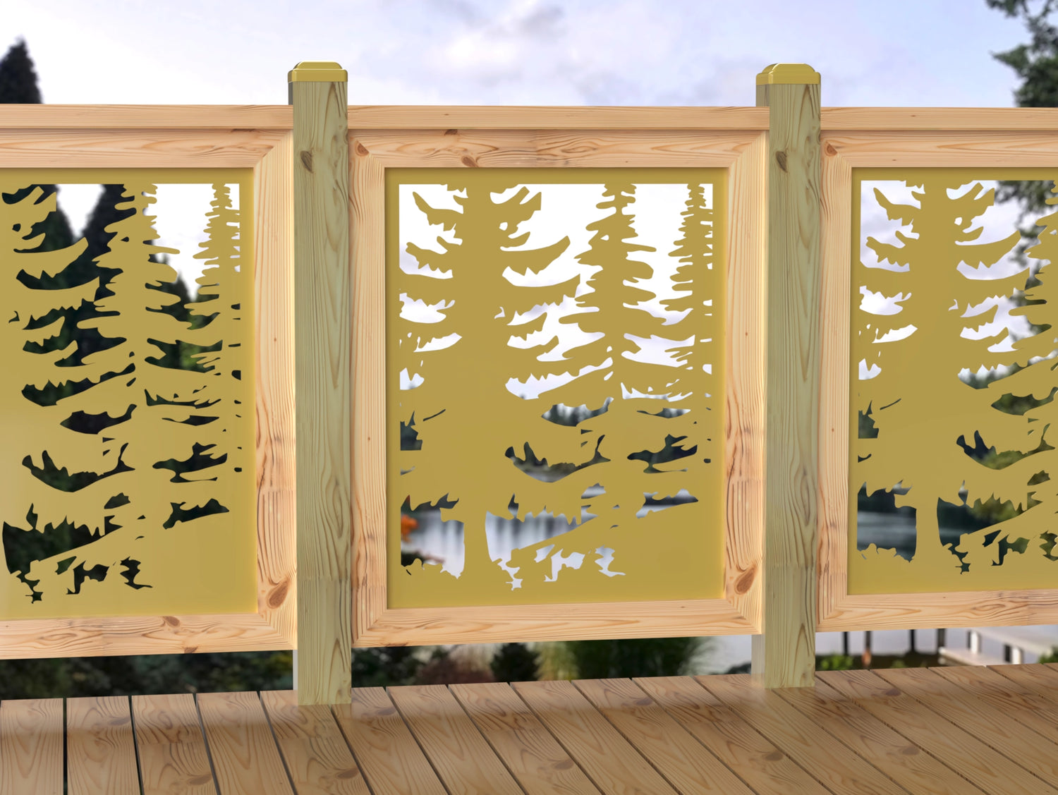 24"x30" - Forest Landscape Fence/Gate Panel Insert - Variation 4 - Madison Iron and Wood