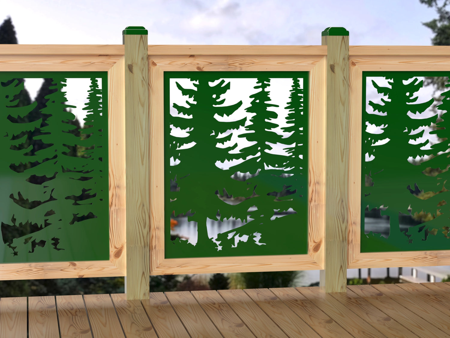 24"x30" - Forest Landscape Fence/Gate Panel Insert - Variation 4 - Madison Iron and Wood