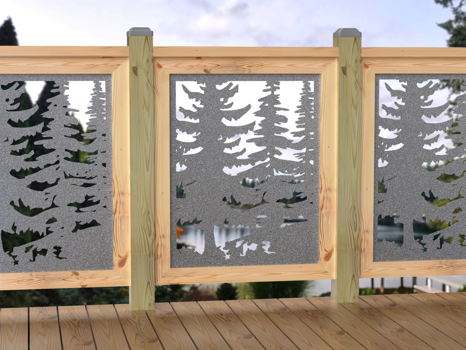 24"x30" - Forest Landscape Fence/Gate Panel Insert - Variation 4 - Madison Iron and Wood