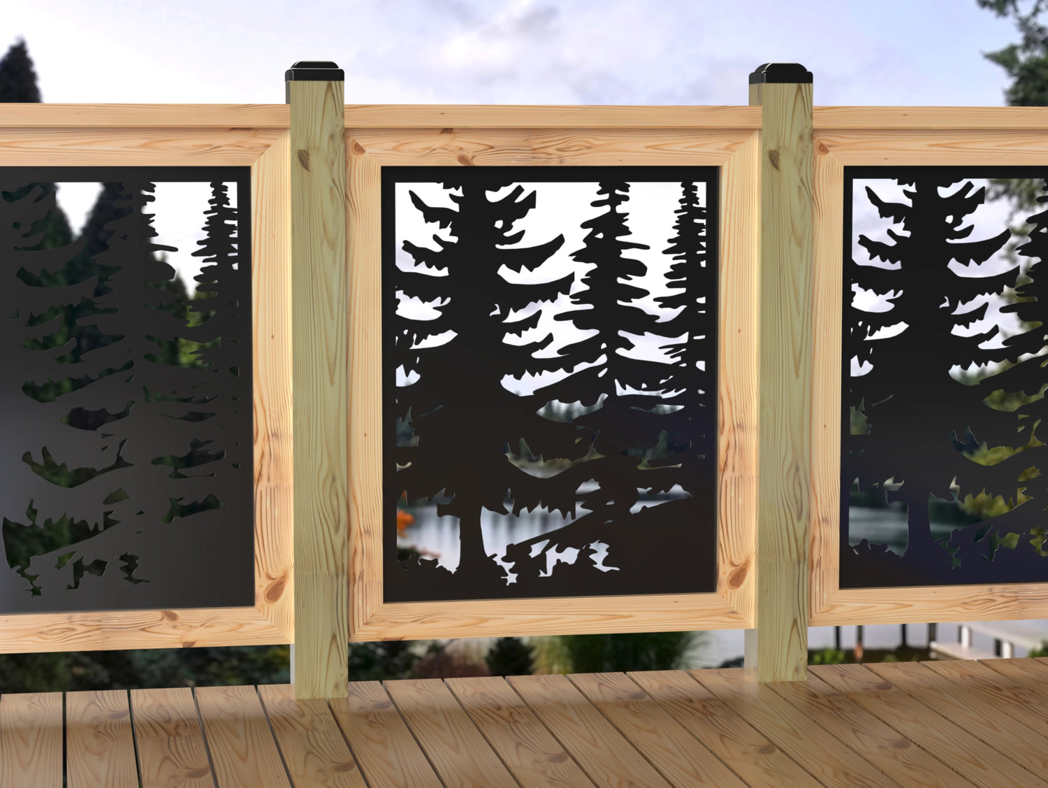 24"x30" - Forest Landscape Fence/Gate Panel Insert - Variation 4 - Madison Iron and Wood