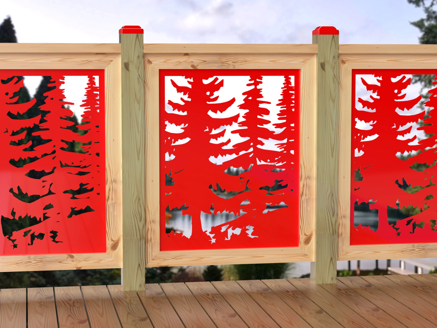 24"x30" - Forest Landscape Fence/Gate Panel Insert - Variation 4 - Madison Iron and Wood