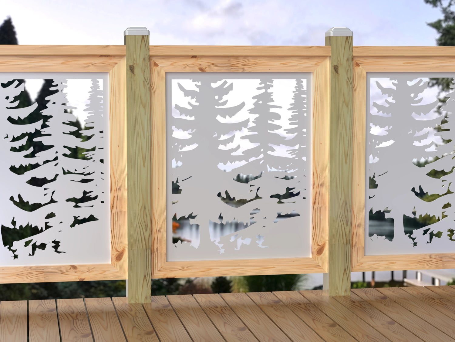 24"x30" - Forest Landscape Fence/Gate Panel Insert - Variation 4 - Madison Iron and Wood