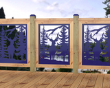 24"x30" - Deer and Bear Wildlife Landscape Fence/Gate Panel Insert - Madison Iron and Wood