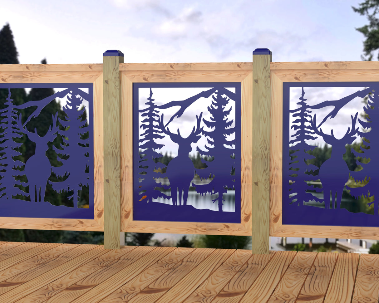 24"x30" - Deer and Bear Wildlife Landscape Fence/Gate Panel Insert