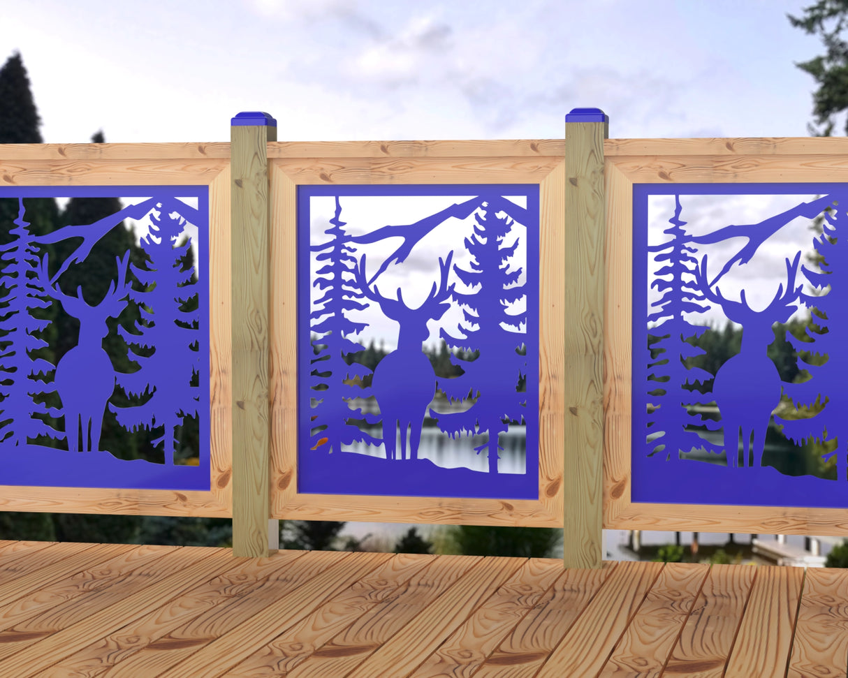 24"x30" - Deer and Bear Wildlife Landscape Fence/Gate Panel Insert