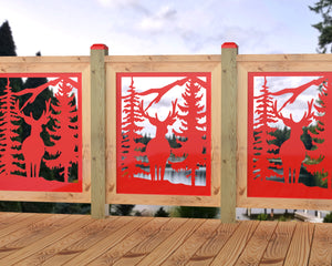 24"x30" - Deer and Bear Wildlife Landscape Fence/Gate Panel Insert