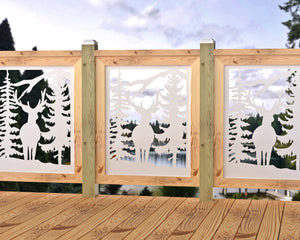 24"x30" - Deer and Bear Wildlife Landscape Fence/Gate Panel Insert