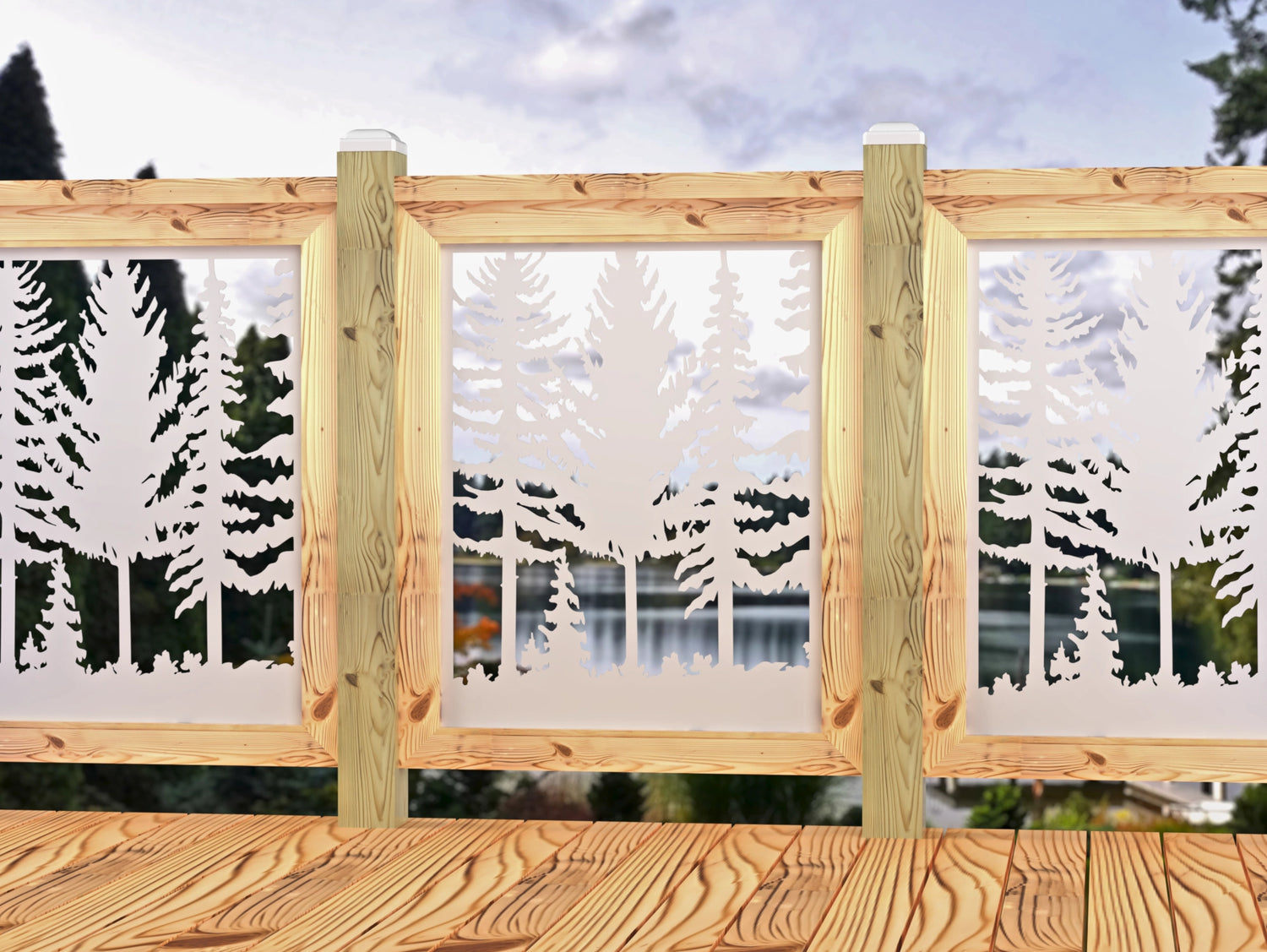 24"x30" - Forest Landscape Fence/Gate Panel Insert - Madison Iron and Wood