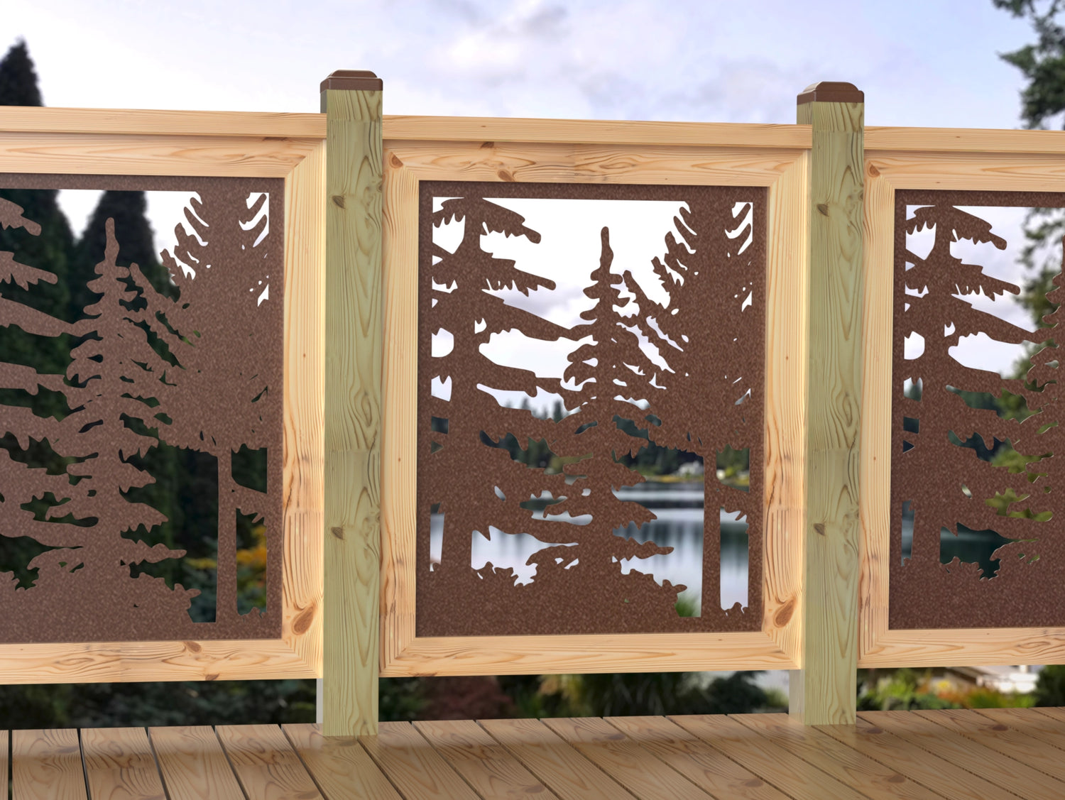 24"x30" - Forest Landscape Fence/Gate Panel Insert - Variation 2 - Madison Iron and Wood