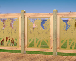 Horses Trotting Railing Panel Insert