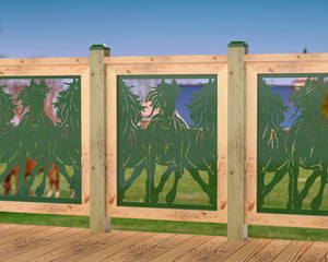 Horses Trotting Railing Panel Insert