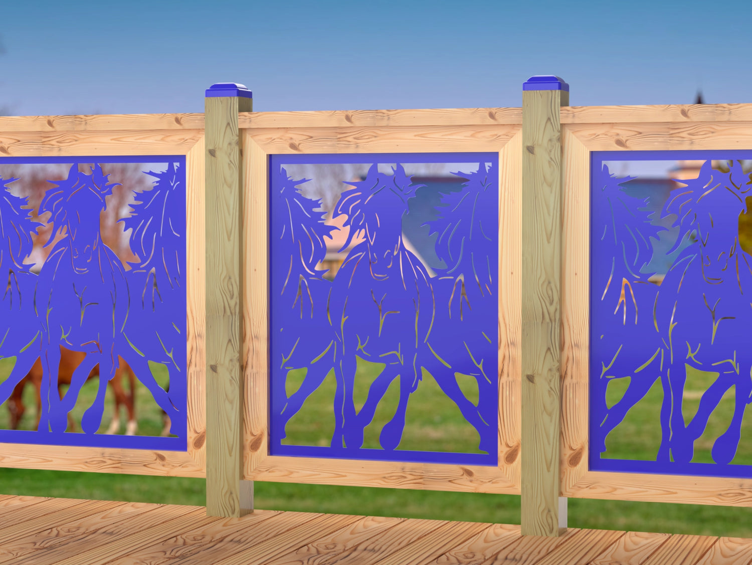 Horses Trotting Railing Panel Insert