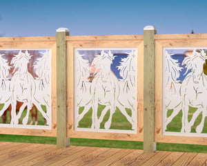 Horses Trotting Railing Panel Insert