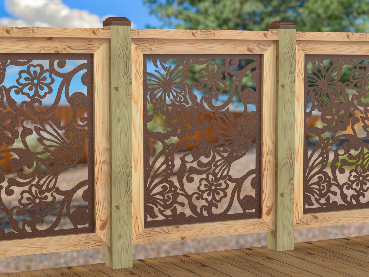 Butterflies and Hummingbirds Railing Panel Insert