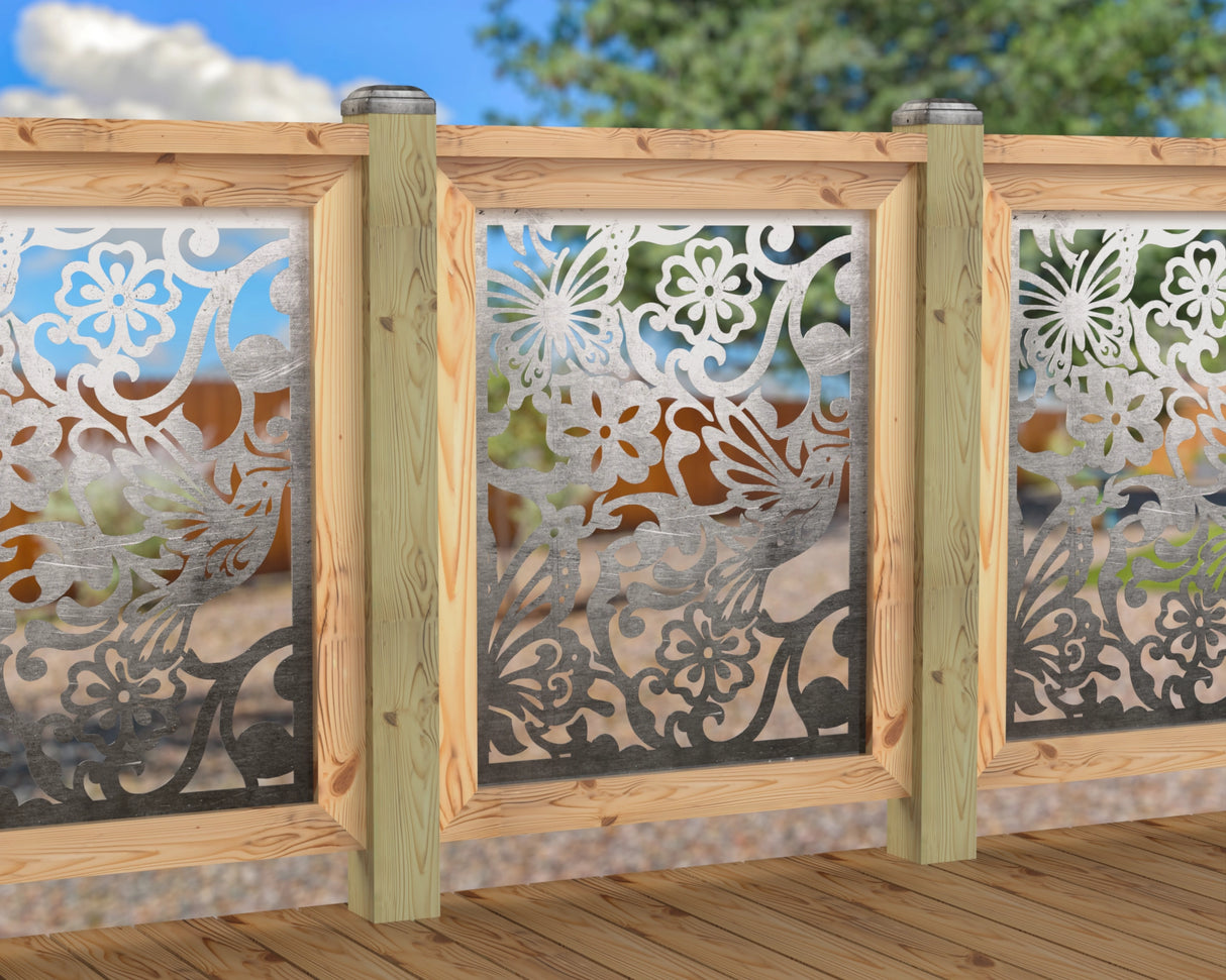 Butterflies and Hummingbirds Railing Panel Insert