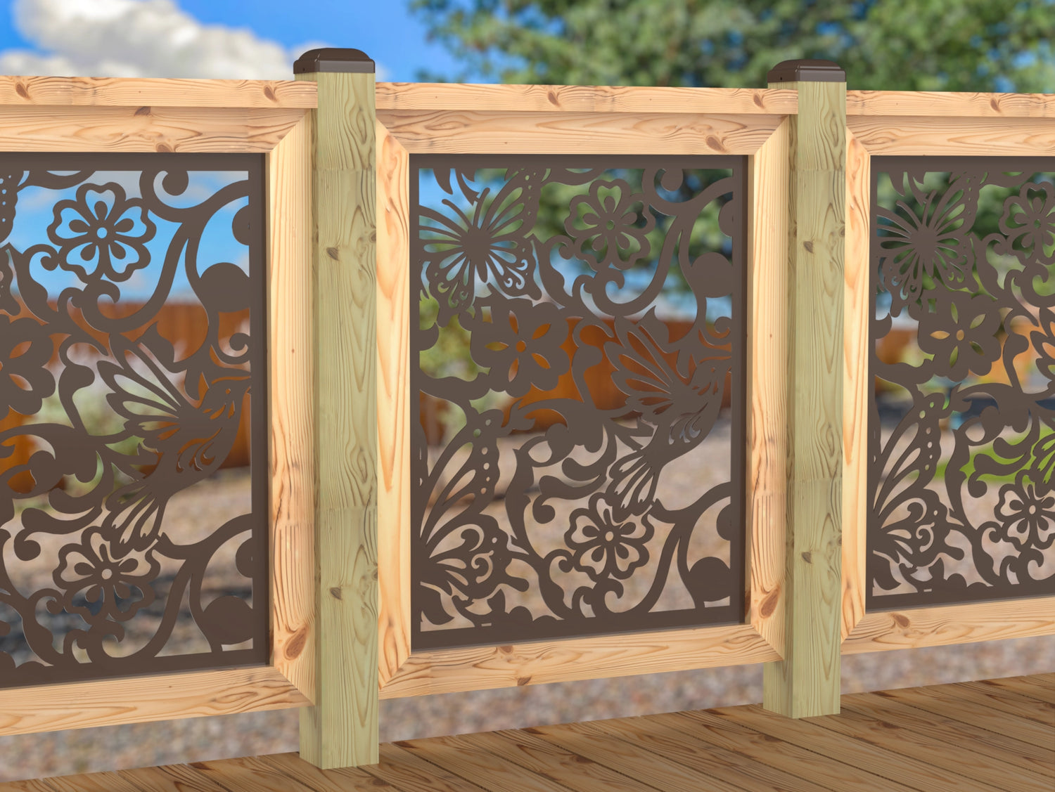 Butterflies and Hummingbirds Railing Panel Insert