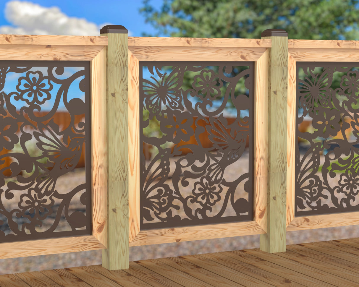 Butterflies and Hummingbirds Railing Panel Insert