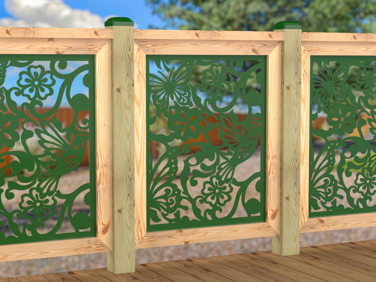 Butterflies and Hummingbirds Railing Panel Insert
