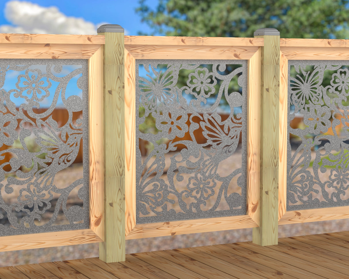 Butterflies and Hummingbirds Railing Panel Insert