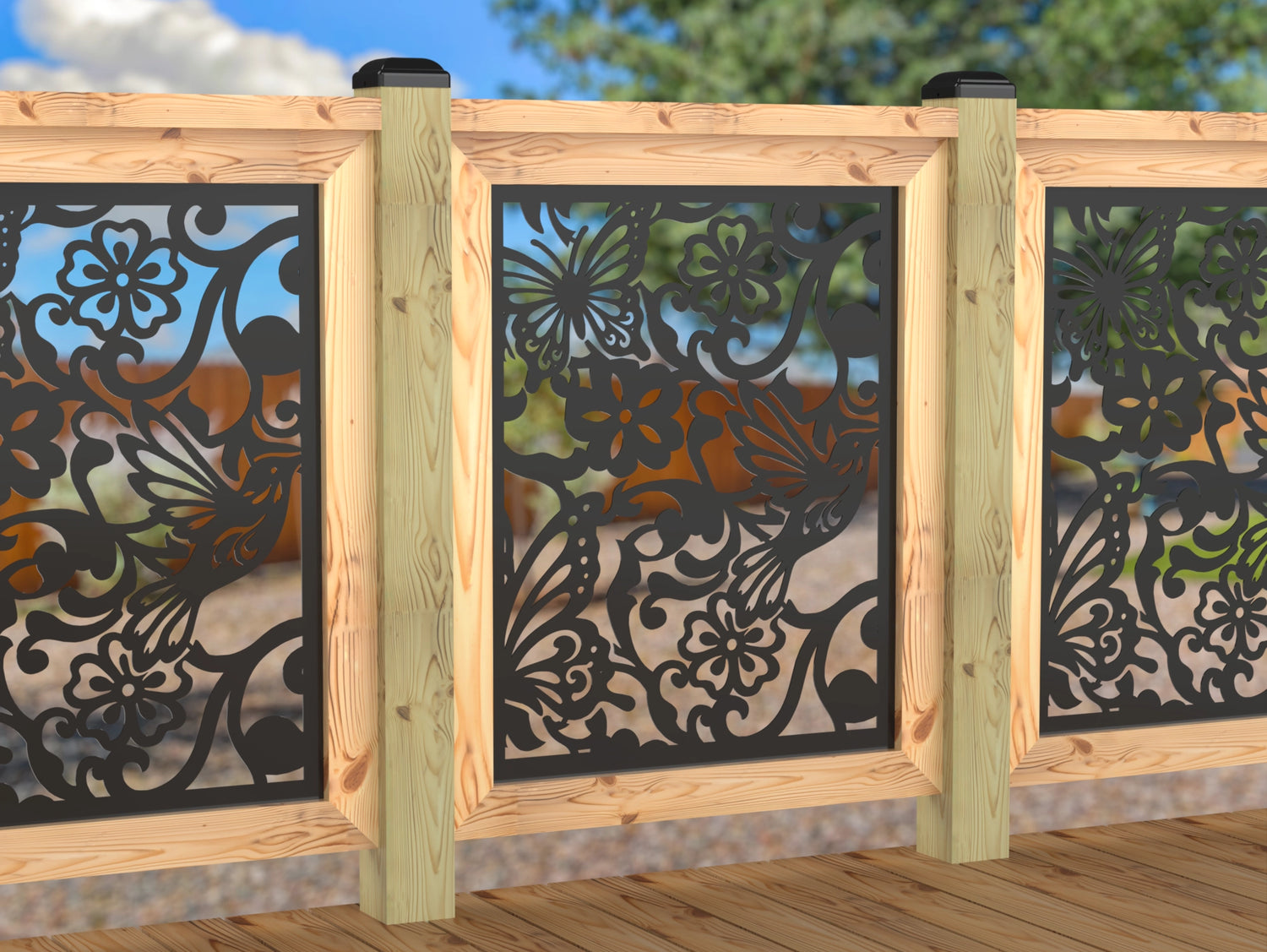 Butterflies and Hummingbirds Railing Panel Insert