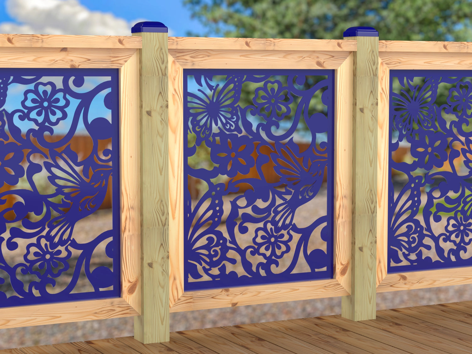 Butterflies and Hummingbirds Railing Panel Insert