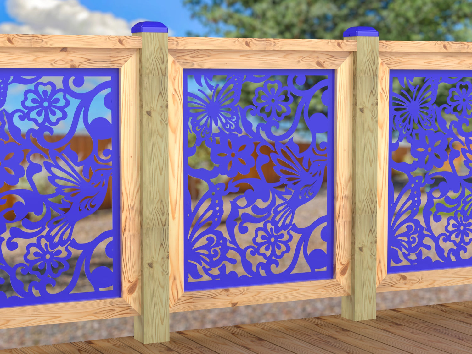 Butterflies and Hummingbirds Railing Panel Insert