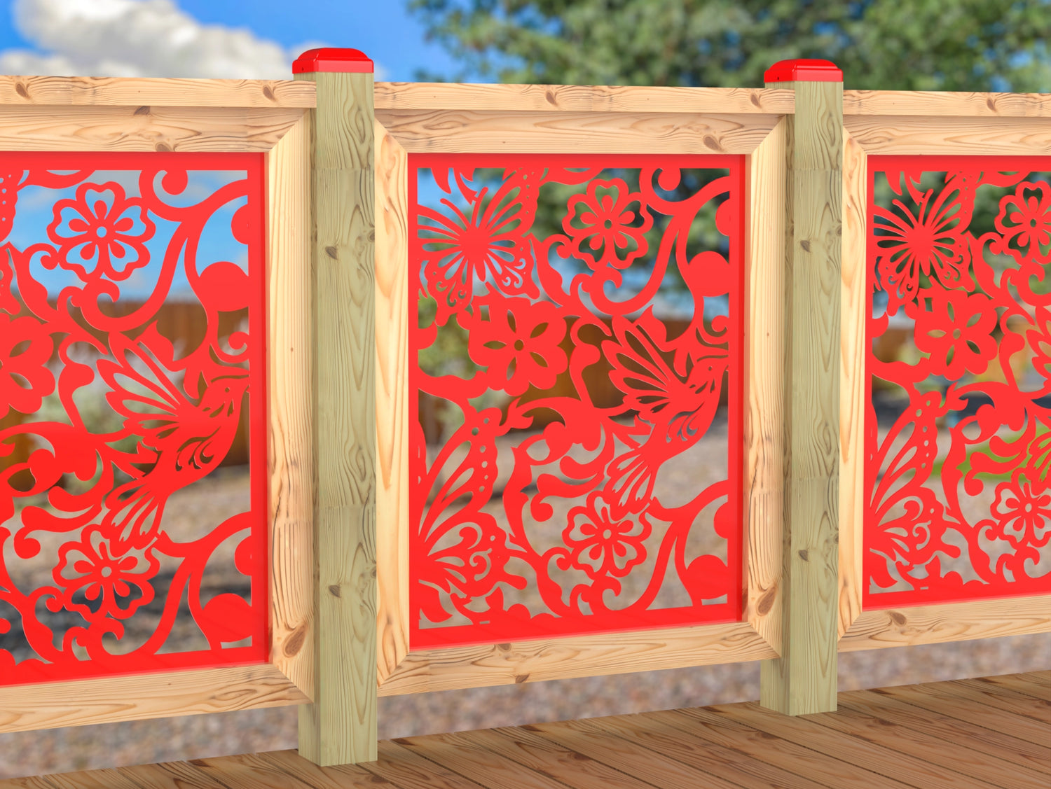 Butterflies and Hummingbirds Railing Panel Insert
