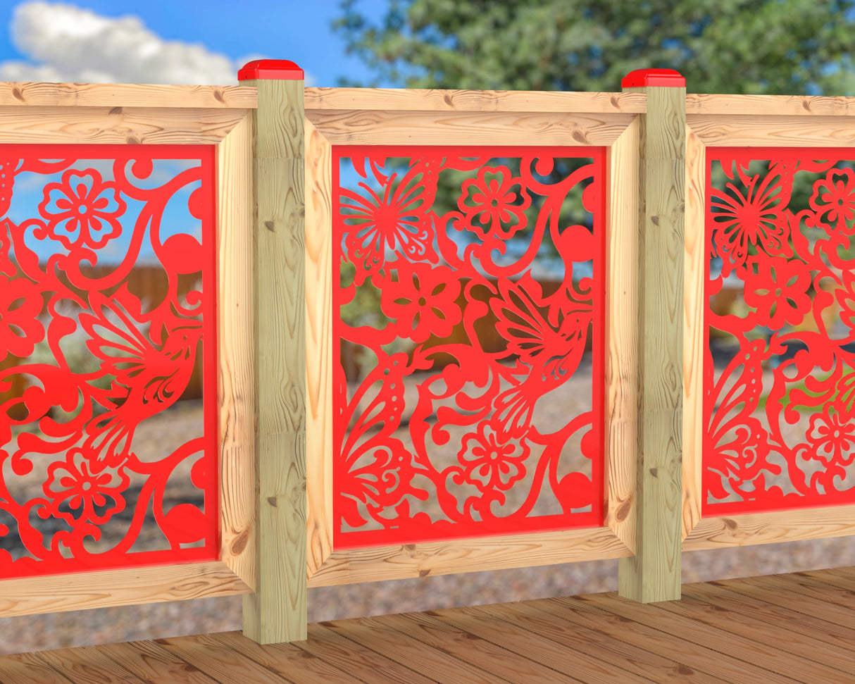 Butterflies and Hummingbirds Railing Panel Insert