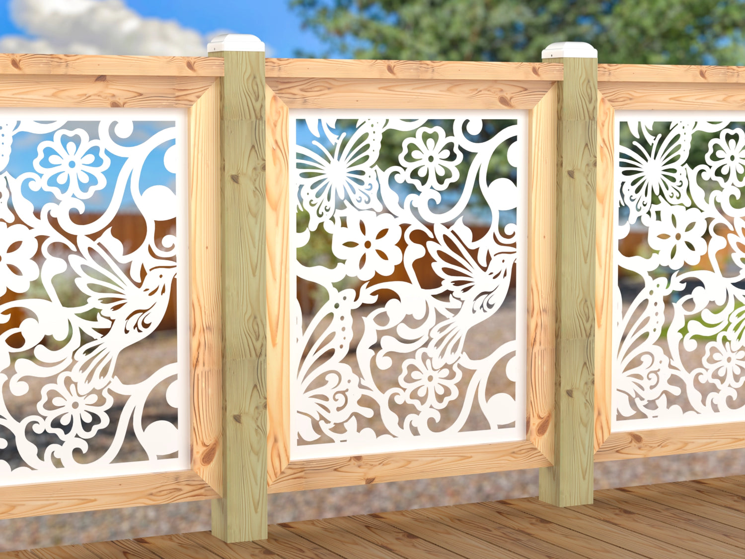Butterflies and Hummingbirds Railing Panel Insert