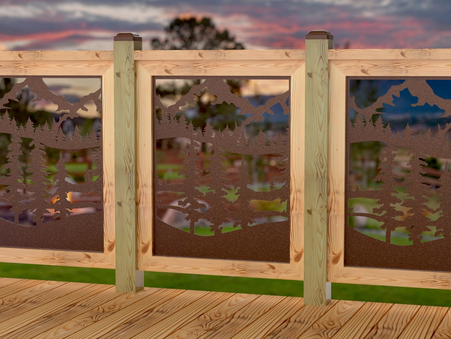 Mountain Landscape Railing Panel Insert