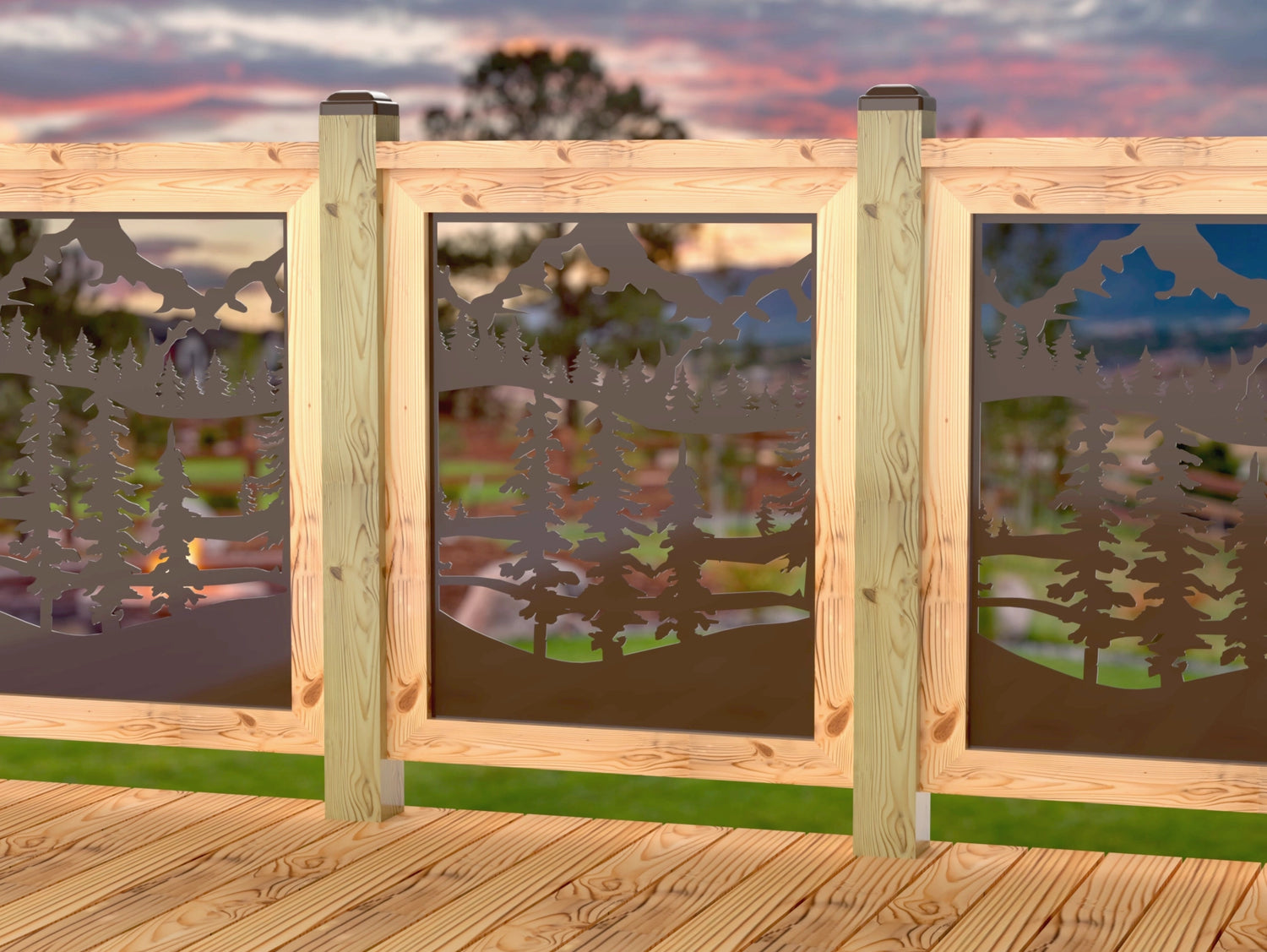 Mountain Landscape Railing Panel Insert