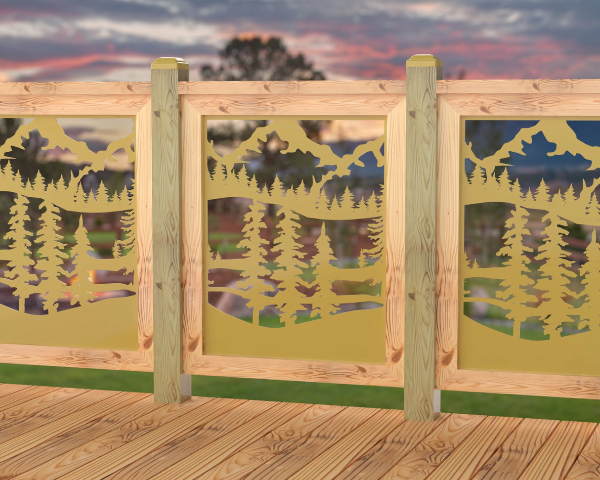 24"x30" - Mountain Landscape Fence/Gate Panel Insert