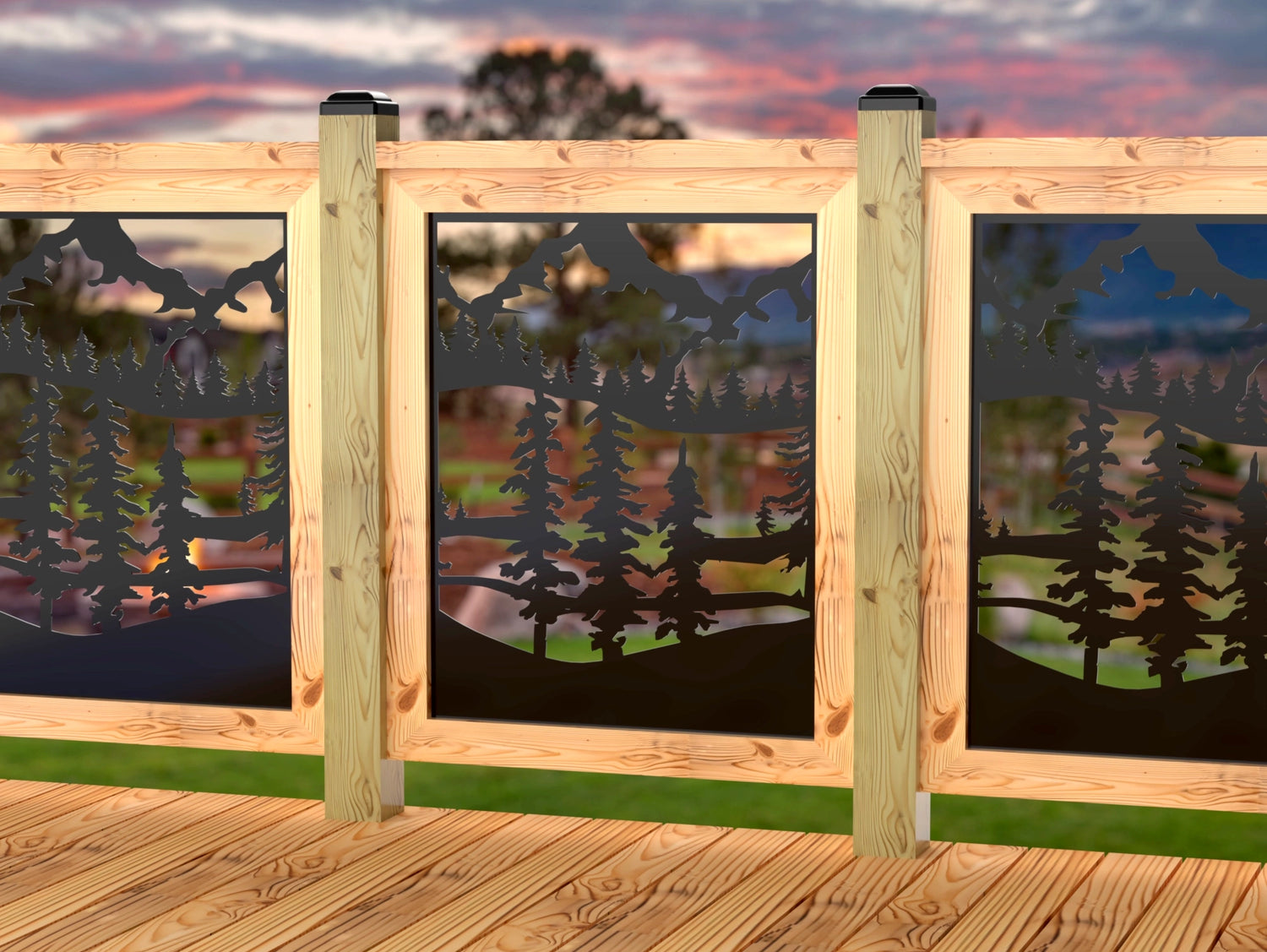 Mountain Landscape Railing Panel Insert