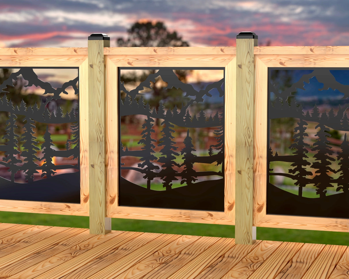 Mountain Landscape Railing Panel Insert
