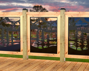 Mountain Landscape Railing Panel Insert